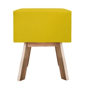 Puff Banqueta Quadrada Retrô Suede - Amarela