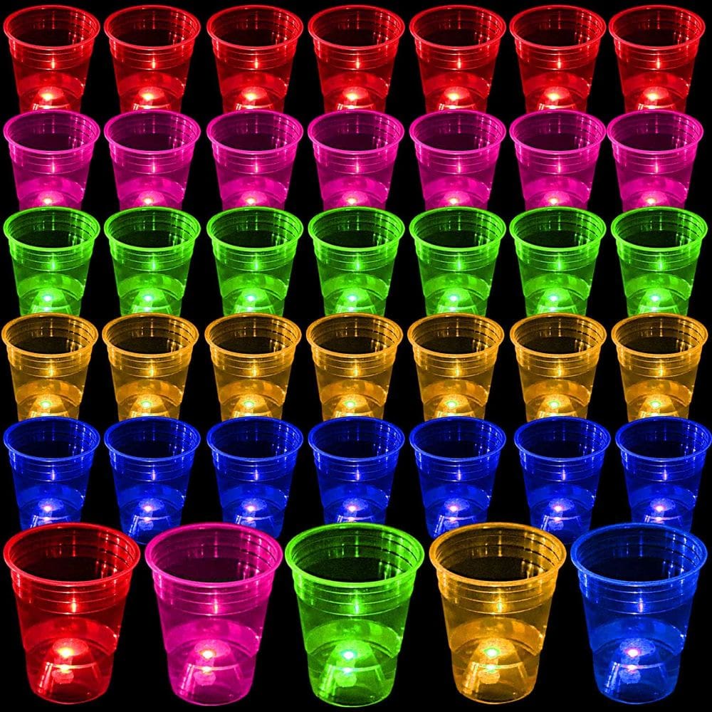 Copos de festa LLKMDSS de plástico, 40 unidades, brilhantes de 16 onças para festa