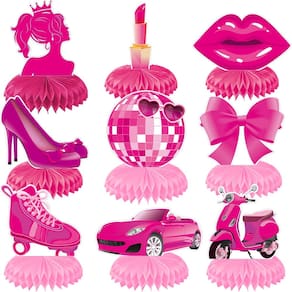Decorações de festa Sisorl Pink Girls Birthday Honeycomb
