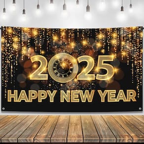 Banner KatChon Feliz Ano Novo 2025 183x112cm com fita
