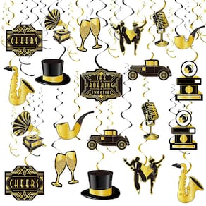 Decorações de festa Containlol Roaring 20s Swirls 30 unidades