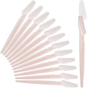 Lâminas de barbear para sobrancelhas HFATMOS, esfoliante multiuso, 12 unidades