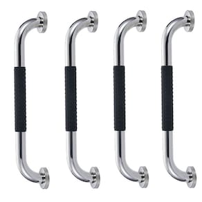 Barra de Apoio 30cm Inox Kit 4 unidades Suporte Antiderrapante Banheiro Box Idoso Gestante Criança Cadeirante Acessibilidade