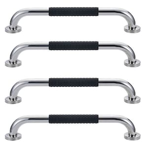 Barra de Apoio 30cm Inox Kit 4 unidades Suporte Antiderrapante Idoso Deficiente Banheiro Box Quarto Parede Acessibilidade Segurança