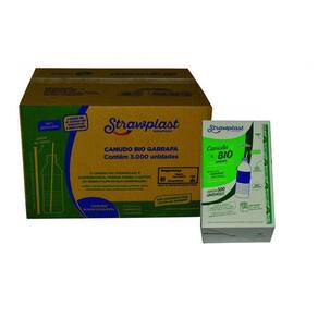 Canudo Biodegradável Para Garrafa 24Cm Embalado C/3000