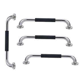 Barra de Apoio Inox 60cm Kit 4 unidades Suporte Antiderrapante Idoso Criança Gestante Banheiro Box Segurança Proteçao Acessibilidade
