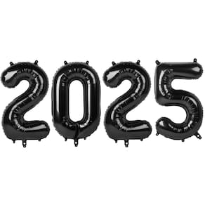 Números de balão IWERP 2025 - Festa de Feliz Ano Novo preta de 1 m