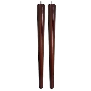 Kit 2 Pé Palito 70Cm Sofá Mesa Marrom Escuro