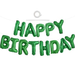 Banner de balões de aniversário TONIFUL Green 40cm Mylar Foil Letters