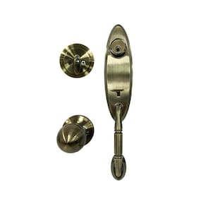 Fechadura Blim Blim Alça Retrô Colonial Ouro Velho Antique