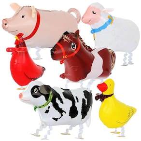 Pacote de 6 balões Walking Farm Animals LHOAVWE para crianças
