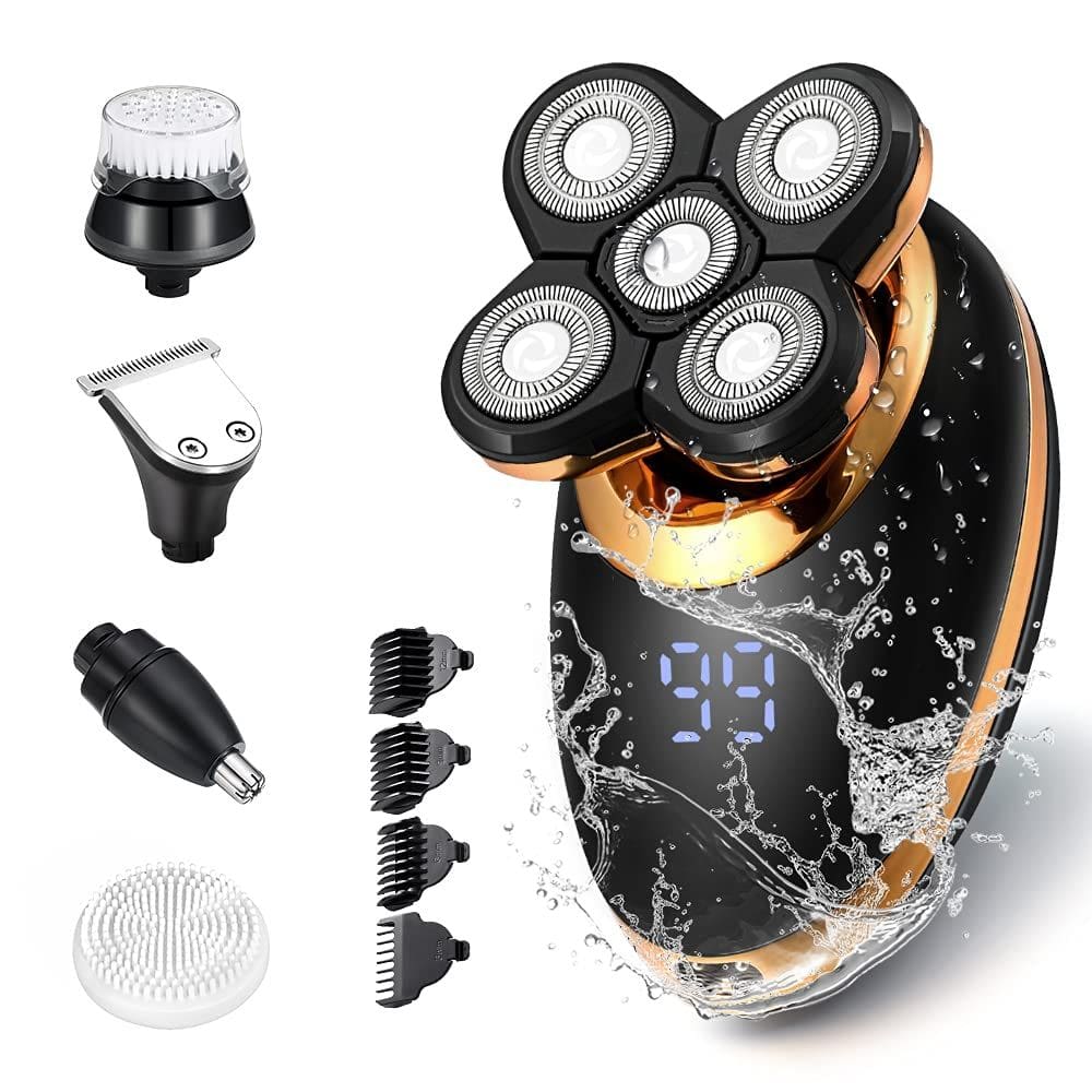 Barbeadores elétricos dghvin 5 em 1 Barbeadores de cabeça careca para homens