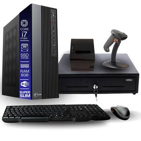 Kit Automação PDV TOB Intel i3 6ªG 8GB SSD 240GB Win10 Rede S/Fio Teclado Mouse Gaveta Dinheiro Impressora Térmica Leitor Código de Barras