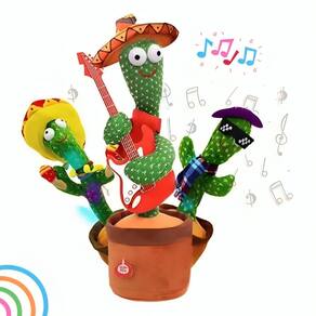 Cacto Dançante Luz Led Música Pelúcia