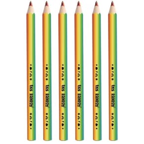 06 Un. Lápis De Cor Jumbo Rainbow Multicor Arco Iris Tris