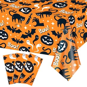 Toalha de mesa Oudain Halloween Plastic 137x274cm 3 unidades