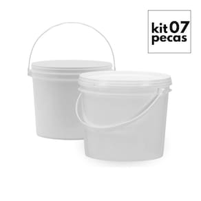 Balde 1.8 Litros Branco Para Tinta 7 Pçs