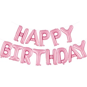Banner de balões de aniversário TOTAFAM Happy 40cm Foil Pink