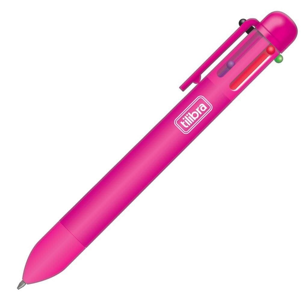Caneta Esferográfica Rc6 Cores Tilibra - 0.7mm Rosa