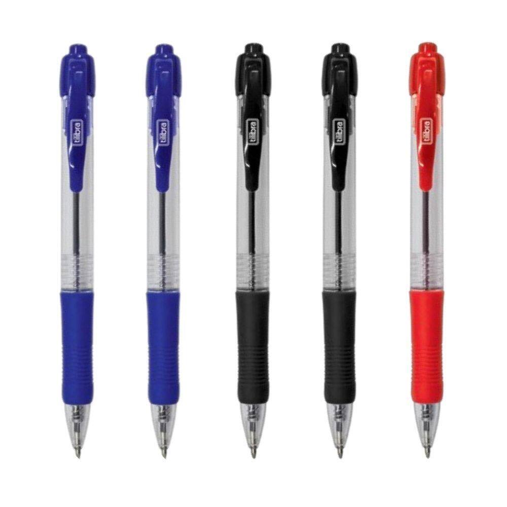 Kit Caneta Esferográfica Easy Grip Tilibra - 1.0mm C- 5 Unidades