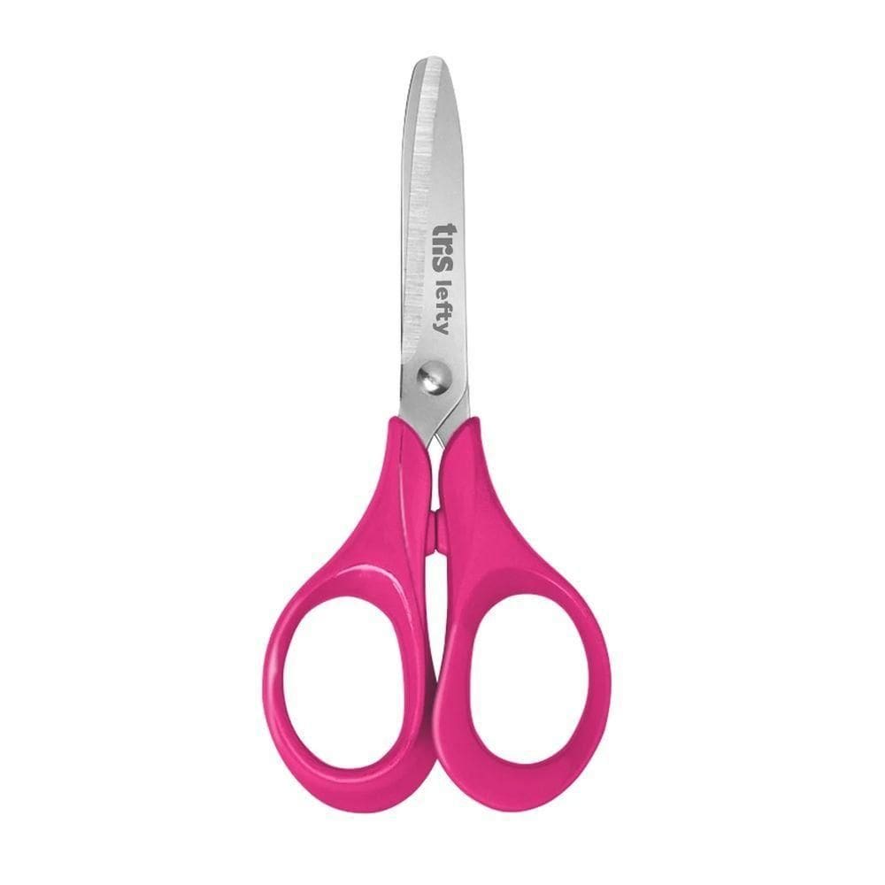 Tesoura Escolar Canhotos Tris - 13cm Rosa