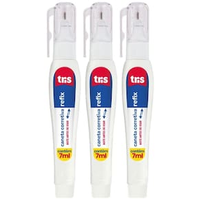 Kit Caneta Corretiva Refix Tris - 7ml C- 3 Unidades