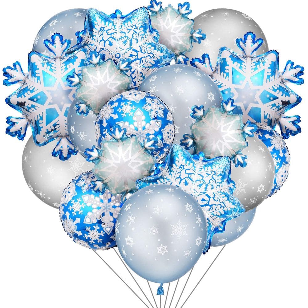 Conjunto de balões temáticos de inverno Hicarer 60 peças de flocos de neve