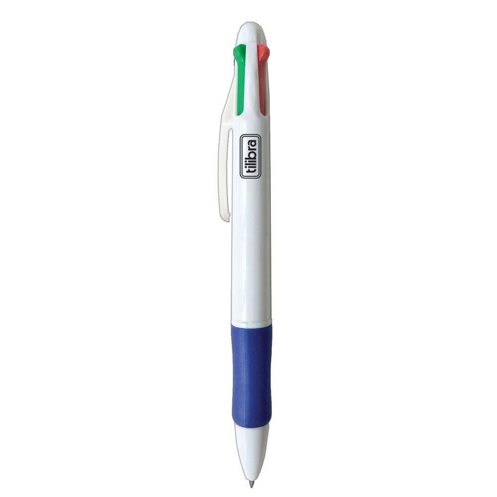 Caneta Esferográfica 4 Cores Rc4 Tilibra - 0.7mm Grip Azul