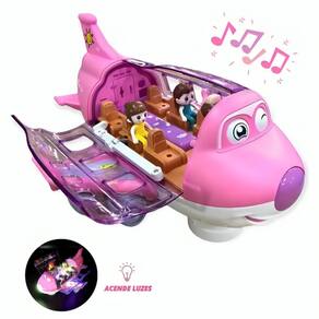 Avião Infantil Musical Luzes Coloridas Gira Alegre Som