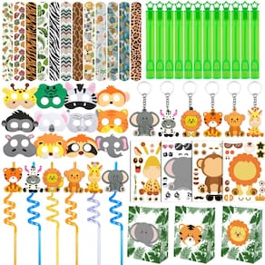 Conjunto de lembrancinhas Jungle Safari 84 unidades para festa de aniversário infantil