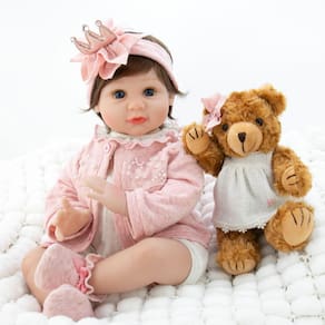 Boneca Reborn EKOKIZ Ariel 22 cm com roupas e acessórios de brinquedos