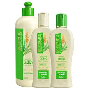 Kit Bio Extratus Cachos Shampoo 250ml + Condicionador 250ml + Finalizador 500ml