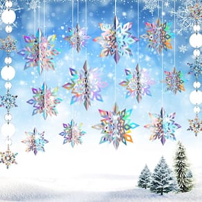 Decorações de flocos de neve JULMELON Frozen 3D penduradas em 15 unidades