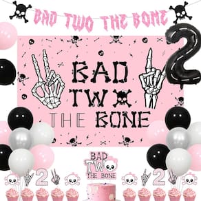 Conjunto de decoração de festa Jollyboom Bad Two the Bone 2nd Birthday
