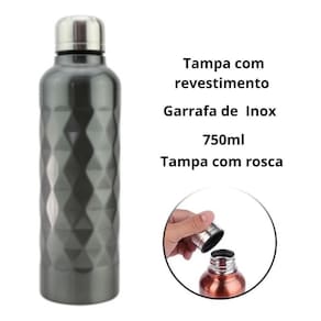 Garrafa Squeeze Inox Fitness Água Academia Esporte