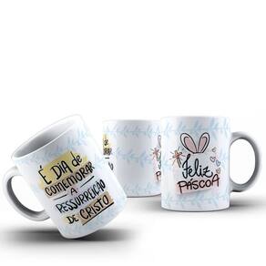 Caneca Xicara 325ml Personalizada Tema Feliz Páscoa
