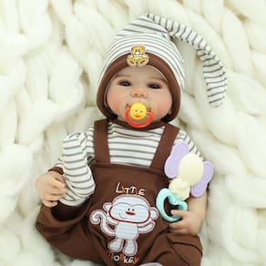 Boneca Reborn Baby Doll Kdudgso Realistic de 20 cm com kit de alimentação 3+