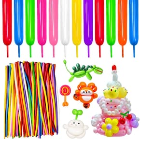 Balões torcidos KAWKALSH 260 balões longos 100 unidades multicoloridos