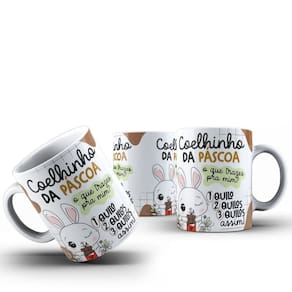 Caneca Especial para Páscoa: Ovos, Coelho e Doçura no Café