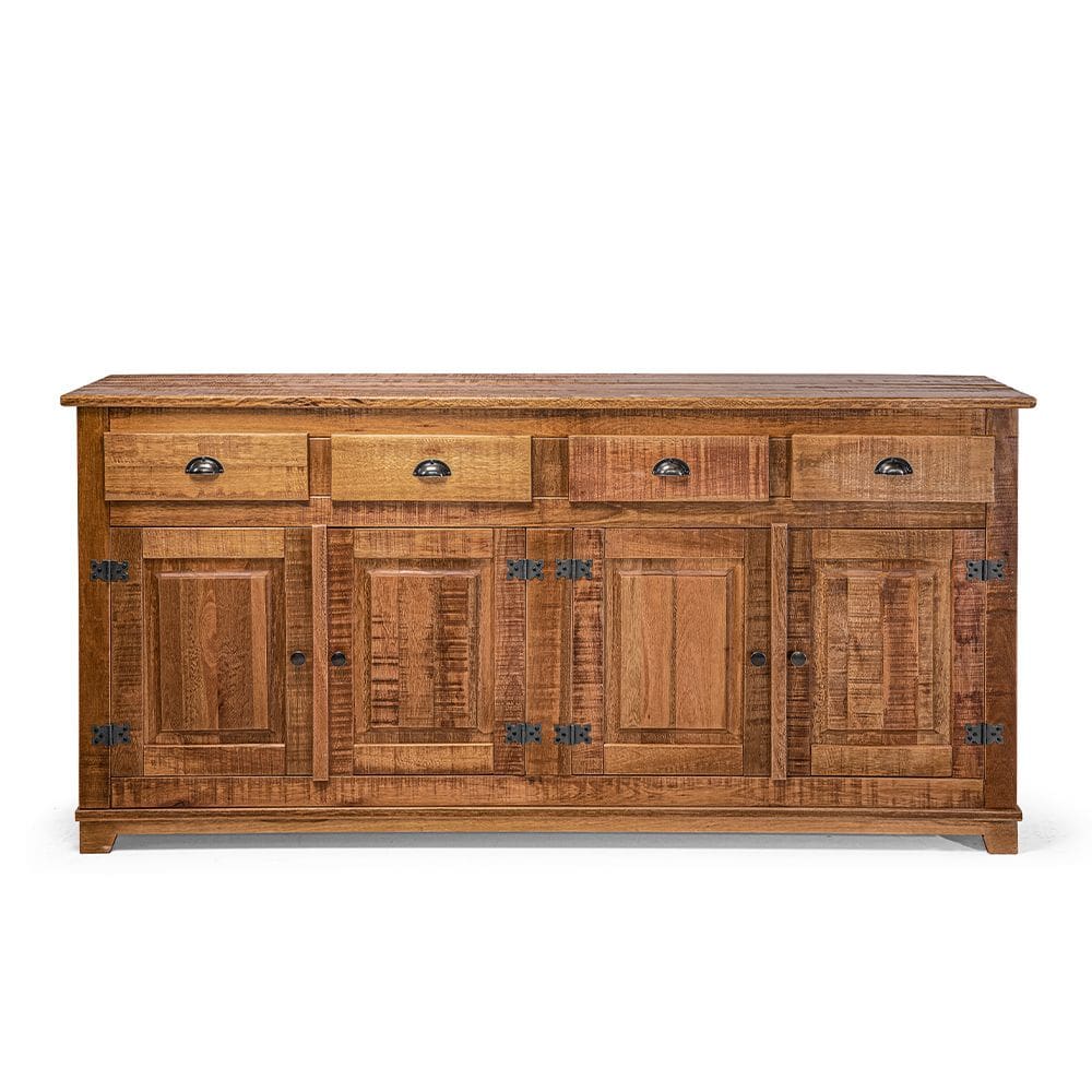 Buffet Arca Rústico Decorativo em Madeira Maciça 4 Portas e 4 Gavetas - Natural