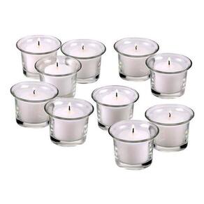 10 X Velas Votivas Rechauds Em Copo Porta Velas Vidro - 7Hrs