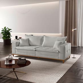 Sofá Matrix 02 Módulos De 100cm B25cm Meu Sofá Online B026 Veludo Prata