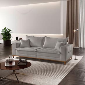 Sofá Matrix 02 Módulos De 80cm B25cm Meu Sofá Online A230 Linho Cinza