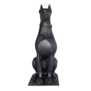 Escultura Cachorro Doberman Em Ferro Fundido Decoração 90cm