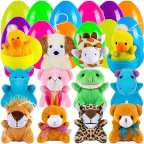 Ovos de Páscoa de plástico com brinquedos para animais Sofier 12 unidades