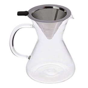 Conjunto Café Jarra De Vidro E Filtro Em Inox 600Ml