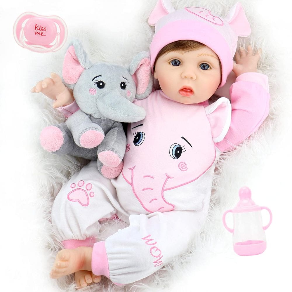 Boneca Reborn Baby Doll Aori Girl, 55 cm, realista, recém-nascida com roupa