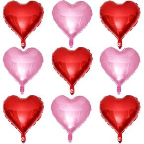 Balões Lovoir Heart Shape Foil Mylar 45 cm vermelho e rosa (10 P)