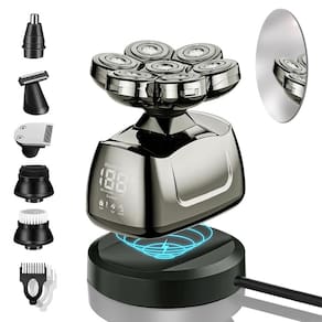 Barbeador elétrico QEIZA 7D à prova d`água com kit de limpeza