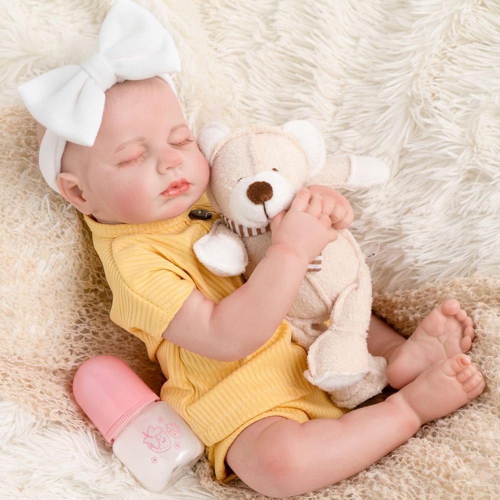 Boneca Renascida Jirachi Lifelike Sleeping Girl 45 cm com acc